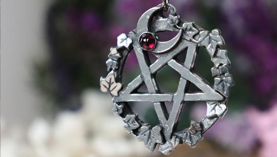 Inverted store pentagram pendant